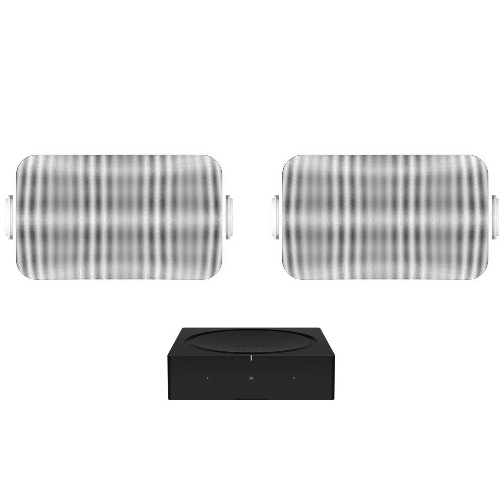 Weatherproof Outdoor Speaker Set and Amp Sonos